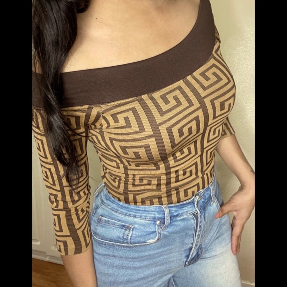 Brown off shoulder